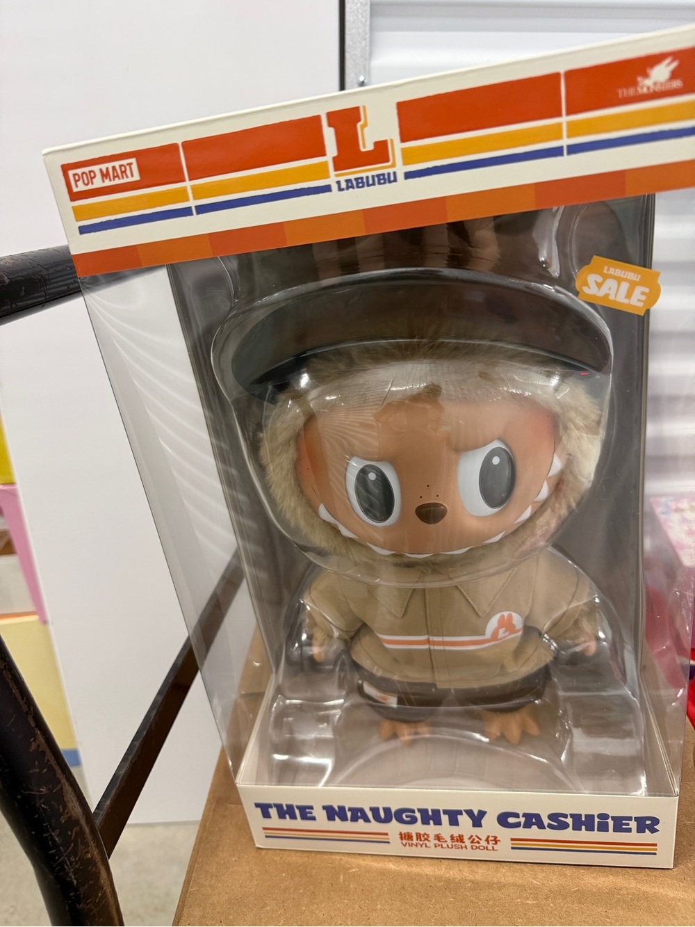Labubu The Naughty Cashier Plush Figure - Brown Collectible Toy